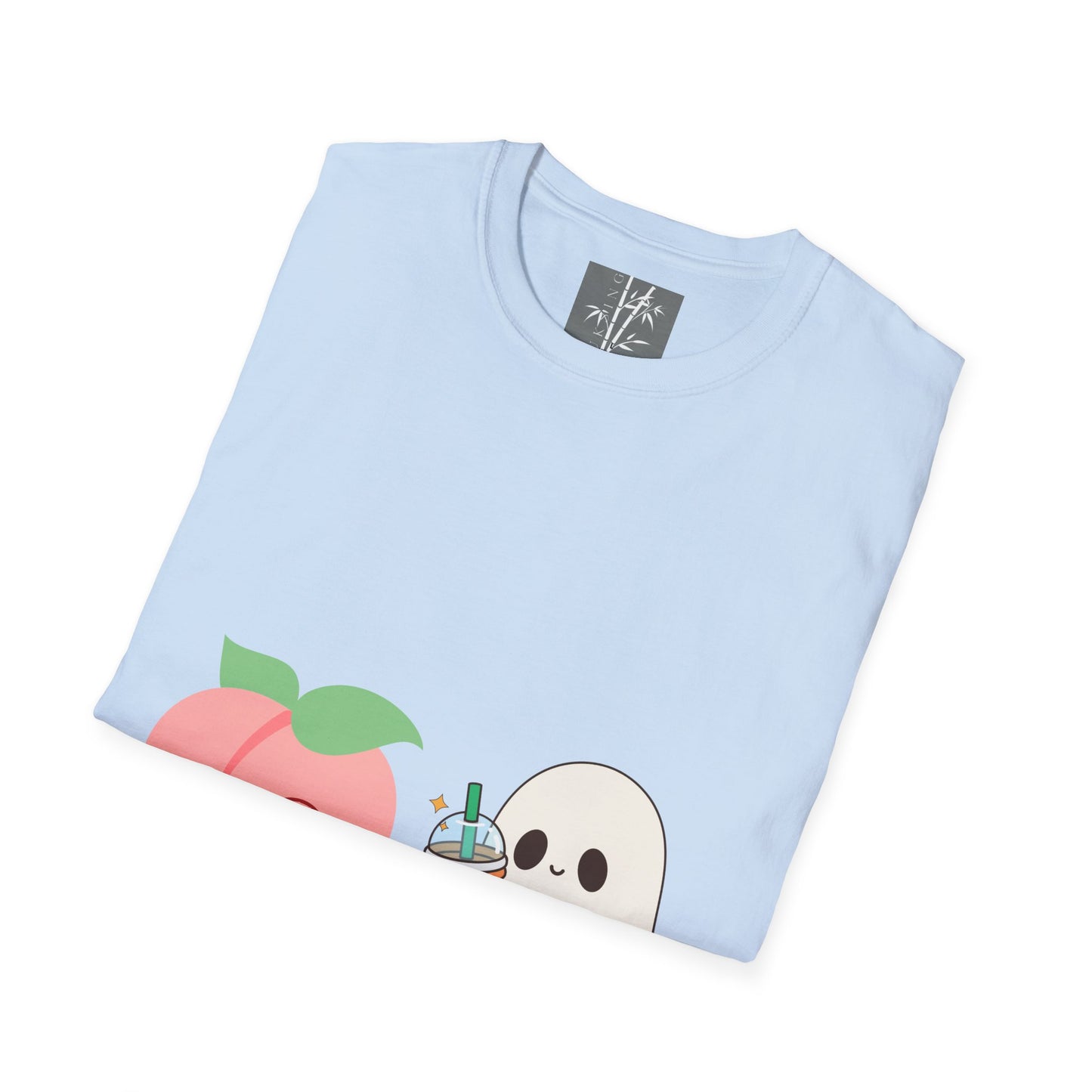 Butt Ghost Graphic T-Shirt Colored Peach Boba Ghost