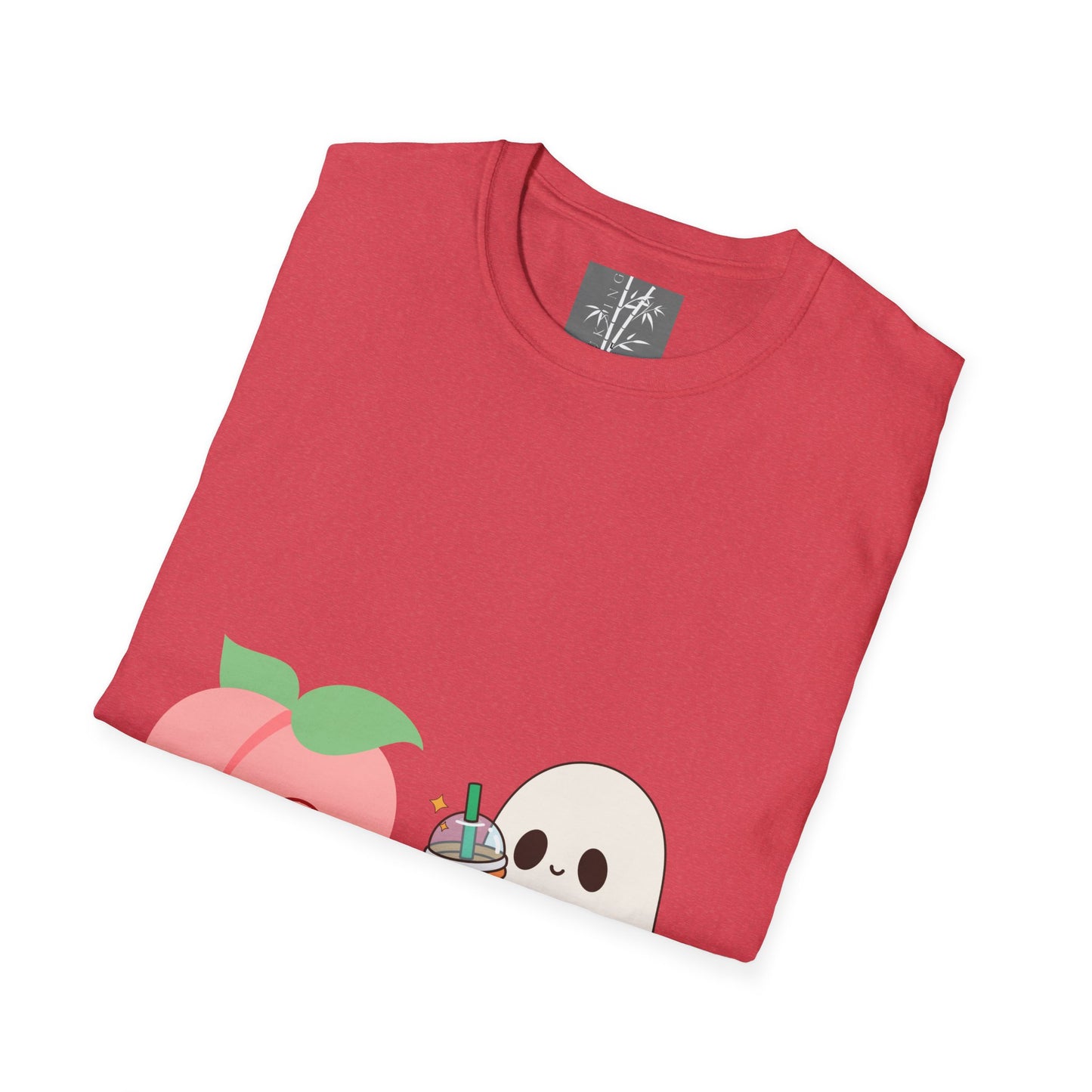 Butt Ghost Graphic T-Shirt Colored Peach Boba Ghost