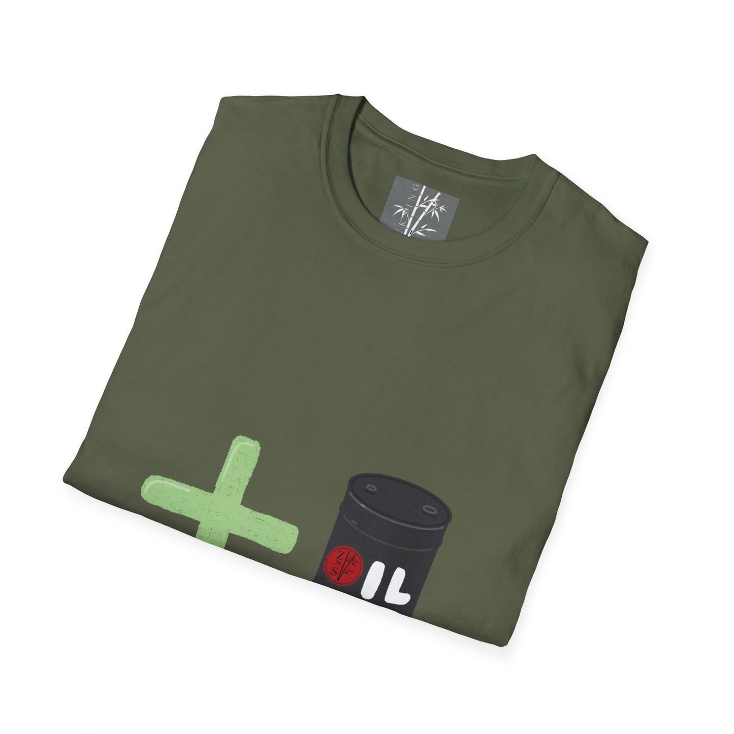 Add Oil Graphic T-Shirt Green Plus