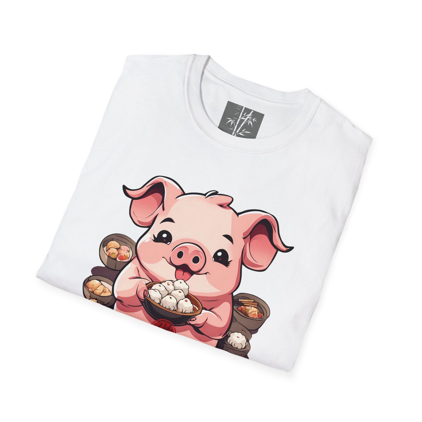 Fei Mui Piggy Graphic T-Shirt Black Text