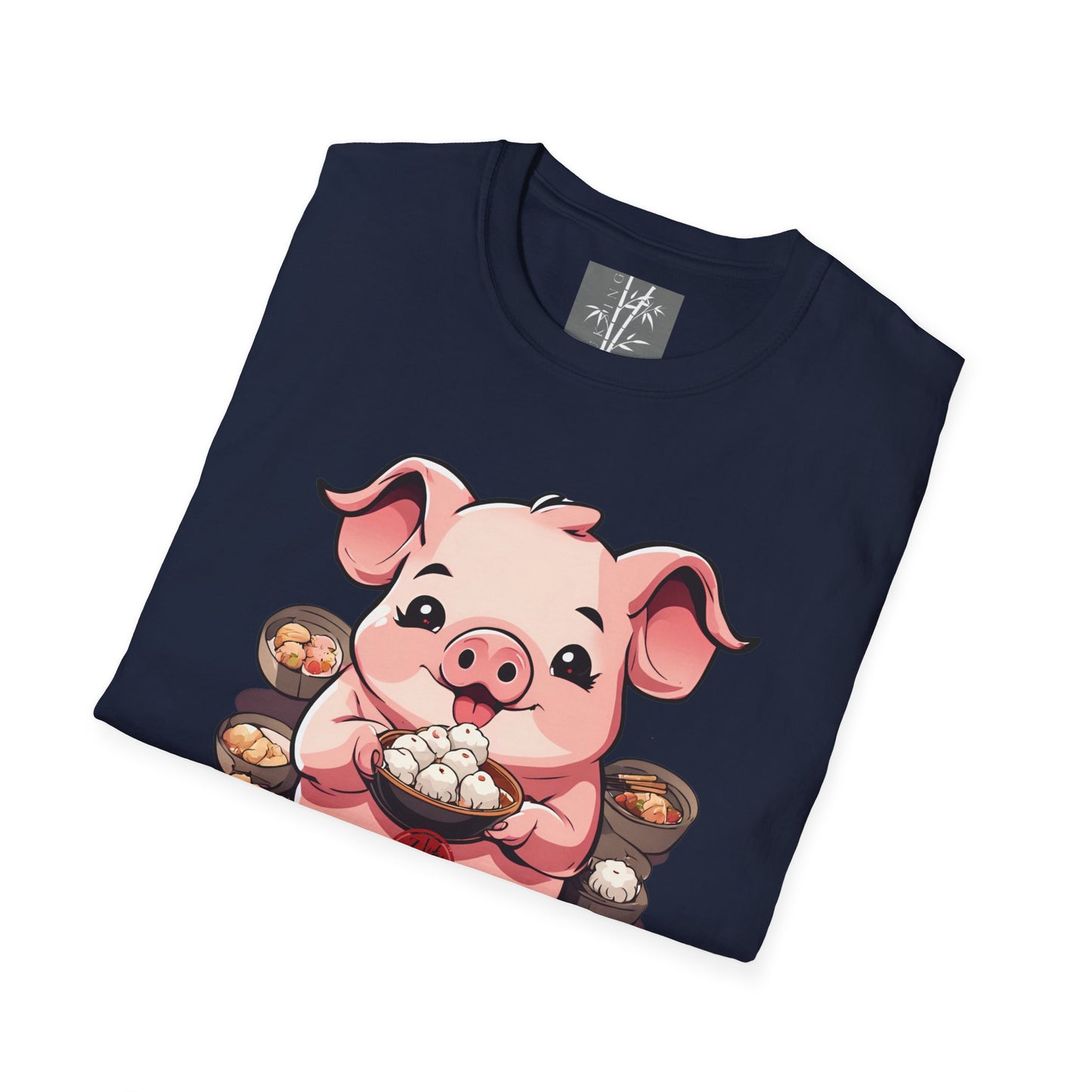 Fei Mui Piggy Graphic T-Shirt White Text