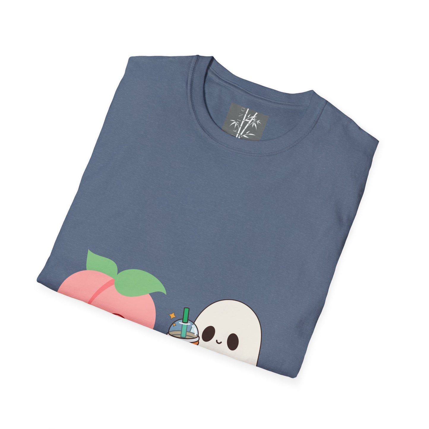 Butt Ghost Graphic T-Shirt Colored Peach Boba Ghost