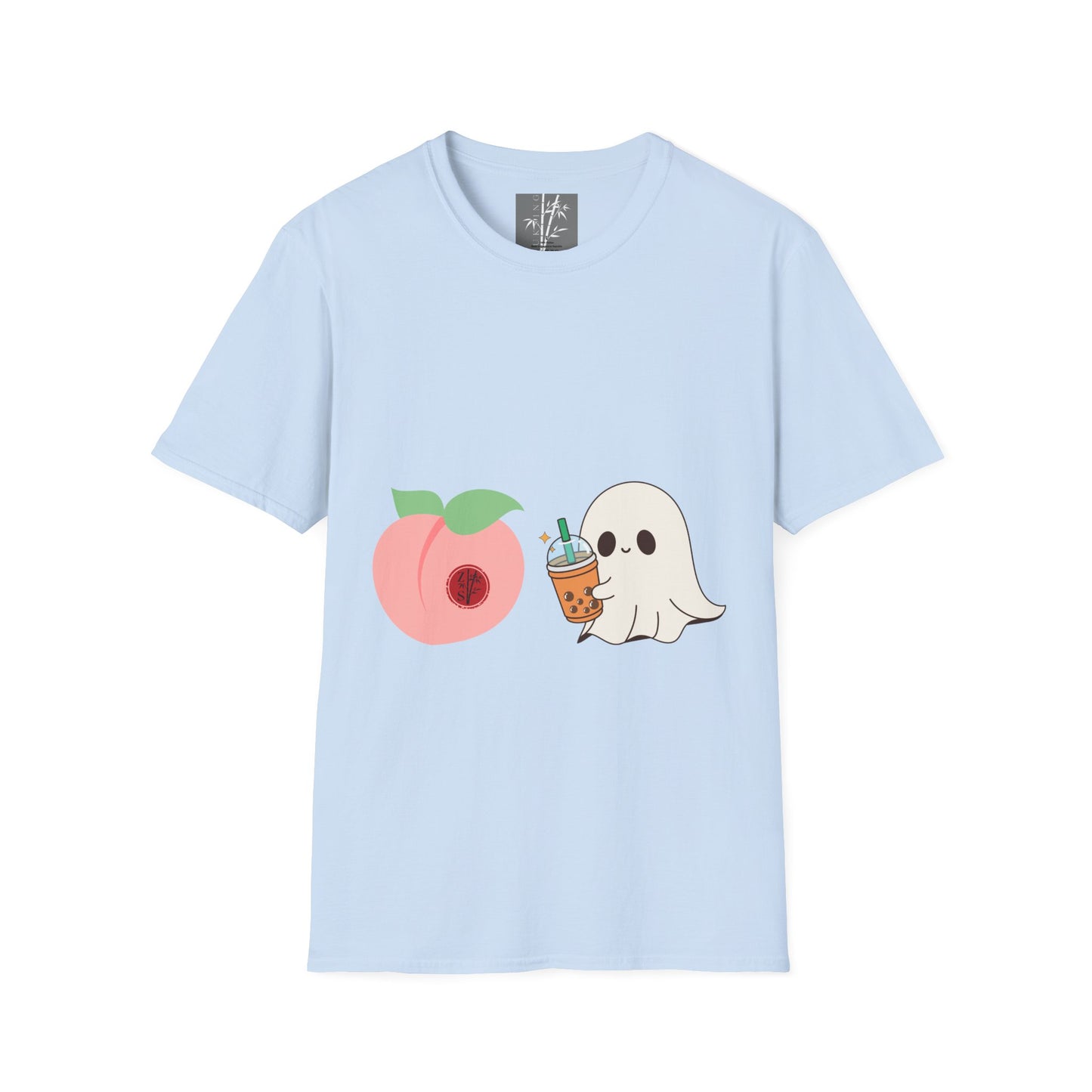 Butt Ghost Graphic T-Shirt Colored Peach Boba Ghost