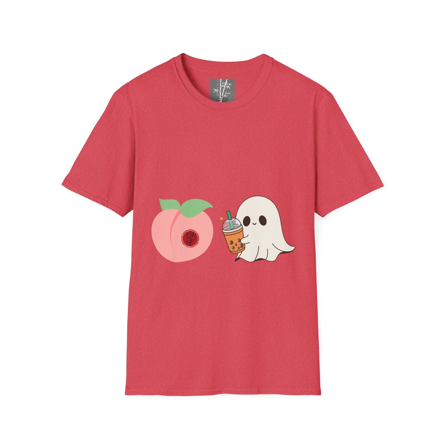 Butt Ghost Graphic T-Shirt Colored Peach Boba Ghost