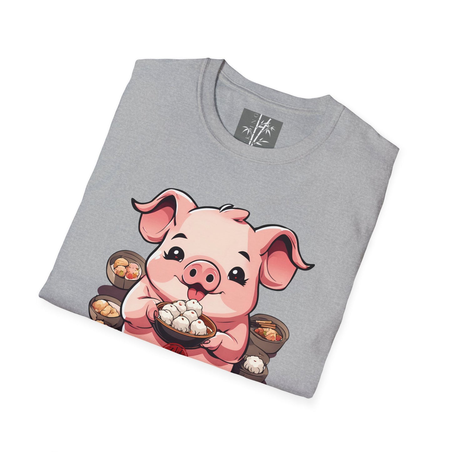 Fei Mui Piggy Graphic T-Shirt White Text