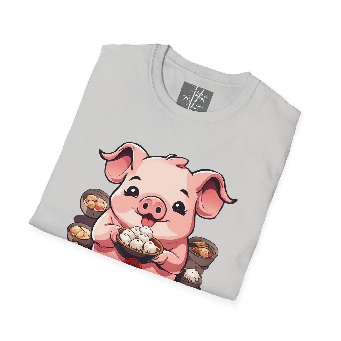 Fei Mui Piggy Graphic T-Shirt Black Text