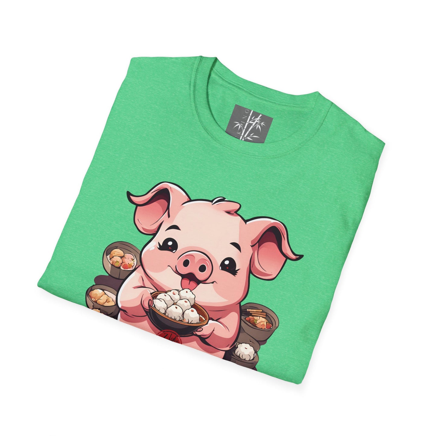 Fei Mui Piggy Graphic T-Shirt Black Text